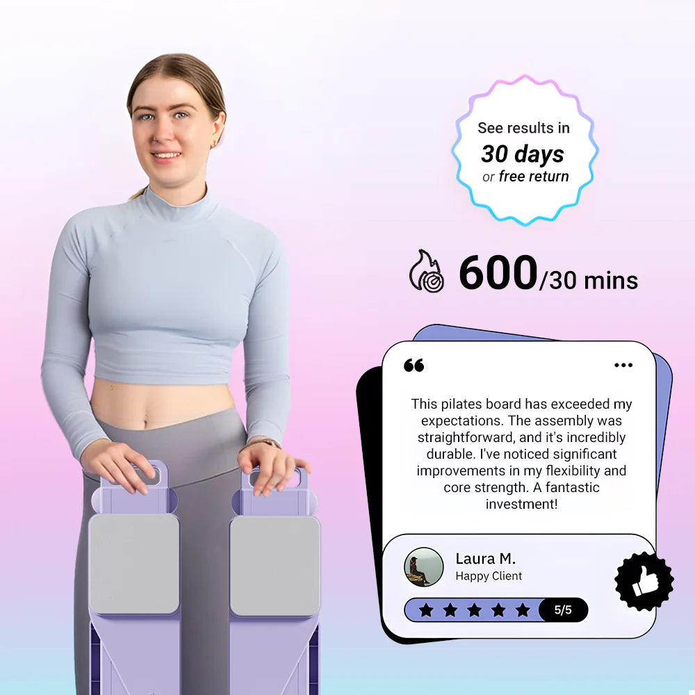 2-In-1 Abs & Ski Board – Portable Core & Leg Trainer, Pilates Reformer Board for Home Gym, Lightweight Full-Body Workout Machine for Toning & Cardio