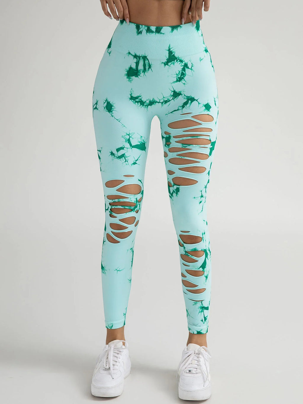 4 Pack New Style Hollow-Out Tie-Dye High-Waisted Tummy-Control Yoga Pants