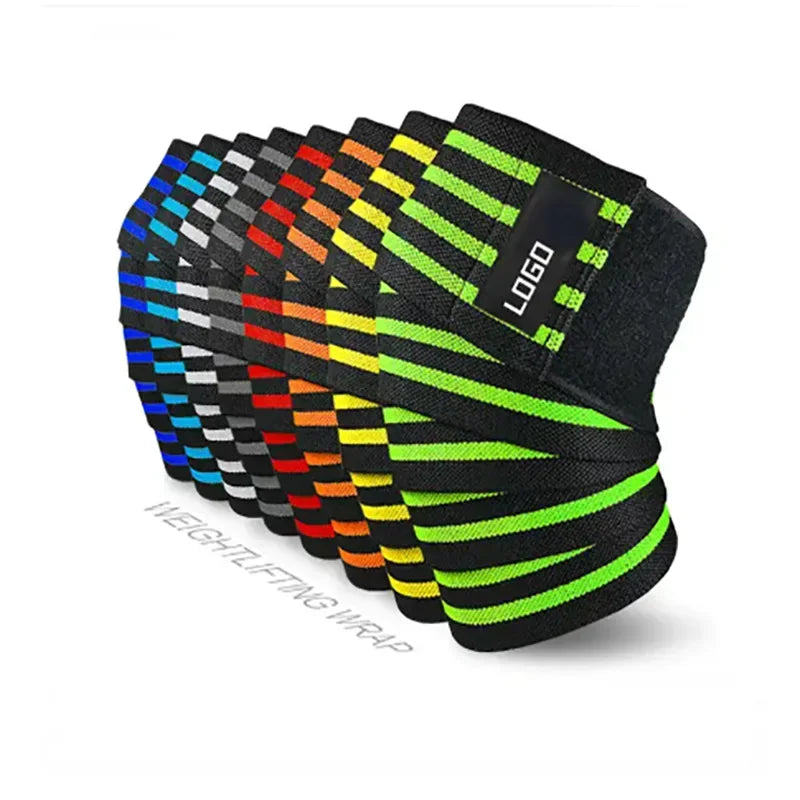 Sports Knee Wraps (Pair) Weight Lifting, Gym Workout, Cross Training Wods,Fitness & Powerlifting - Knee Straps Squats - Compression & Elastic Support