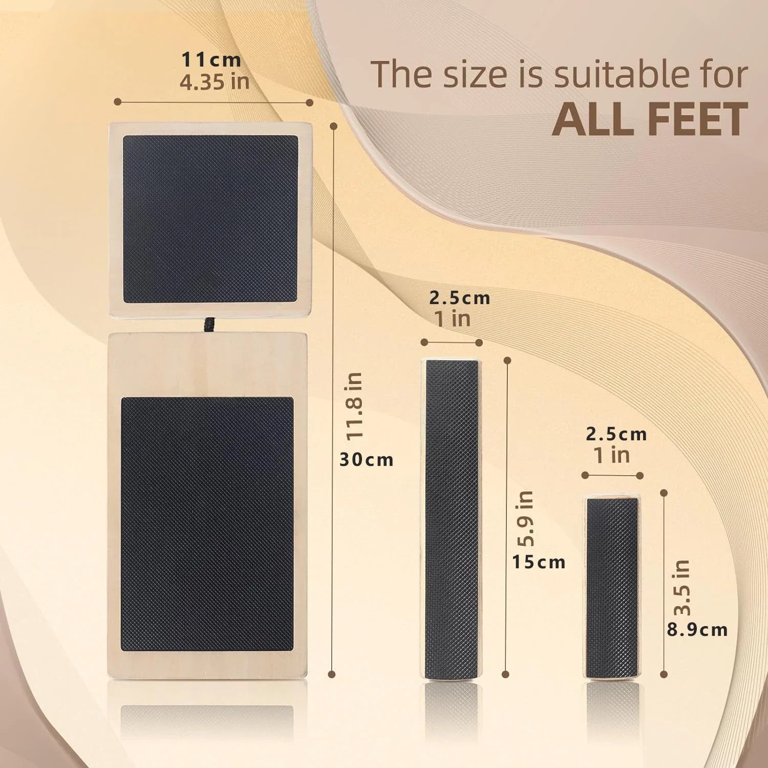 Ankle Strengthener Exerciser for Sprained, Single Foot Balance Board, Non-Slip Wood Wobble Board., BLACK