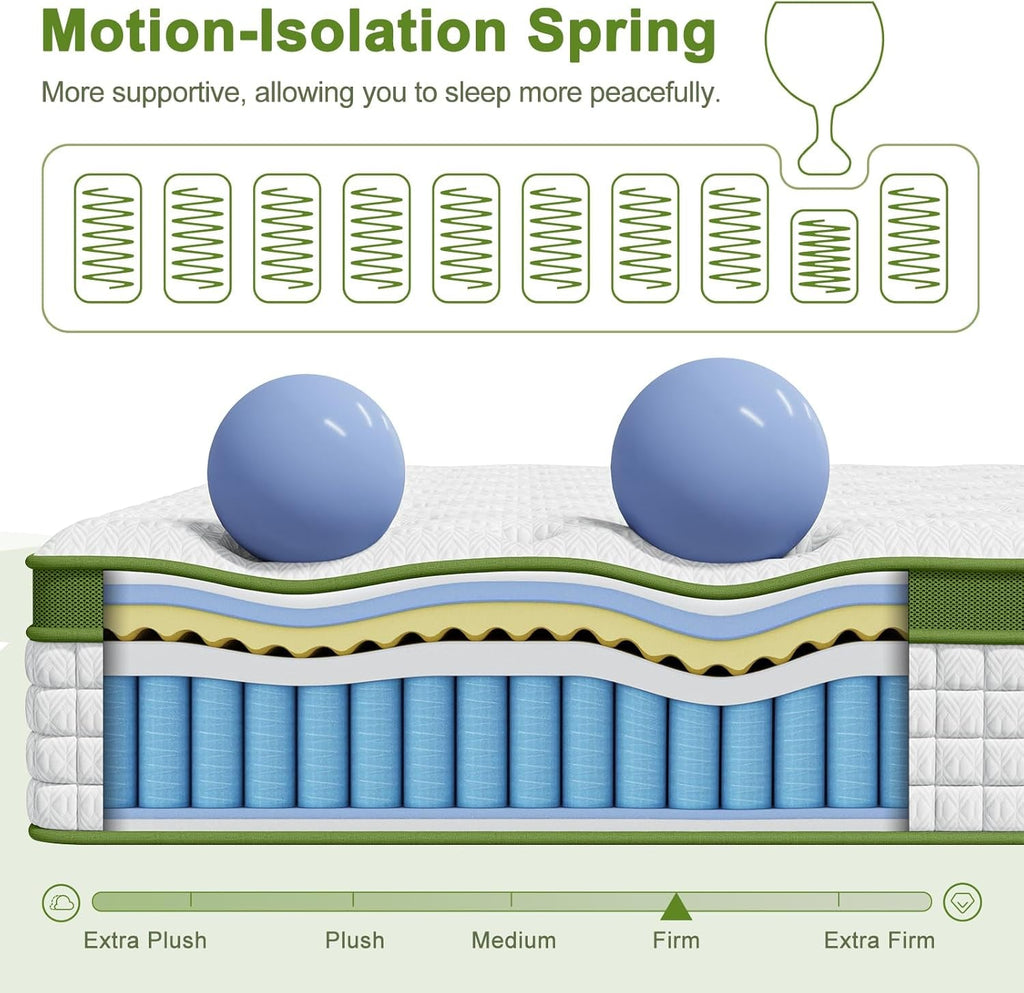 Queen 12 Inch Cooling Gel Mattress With Firm Support-4