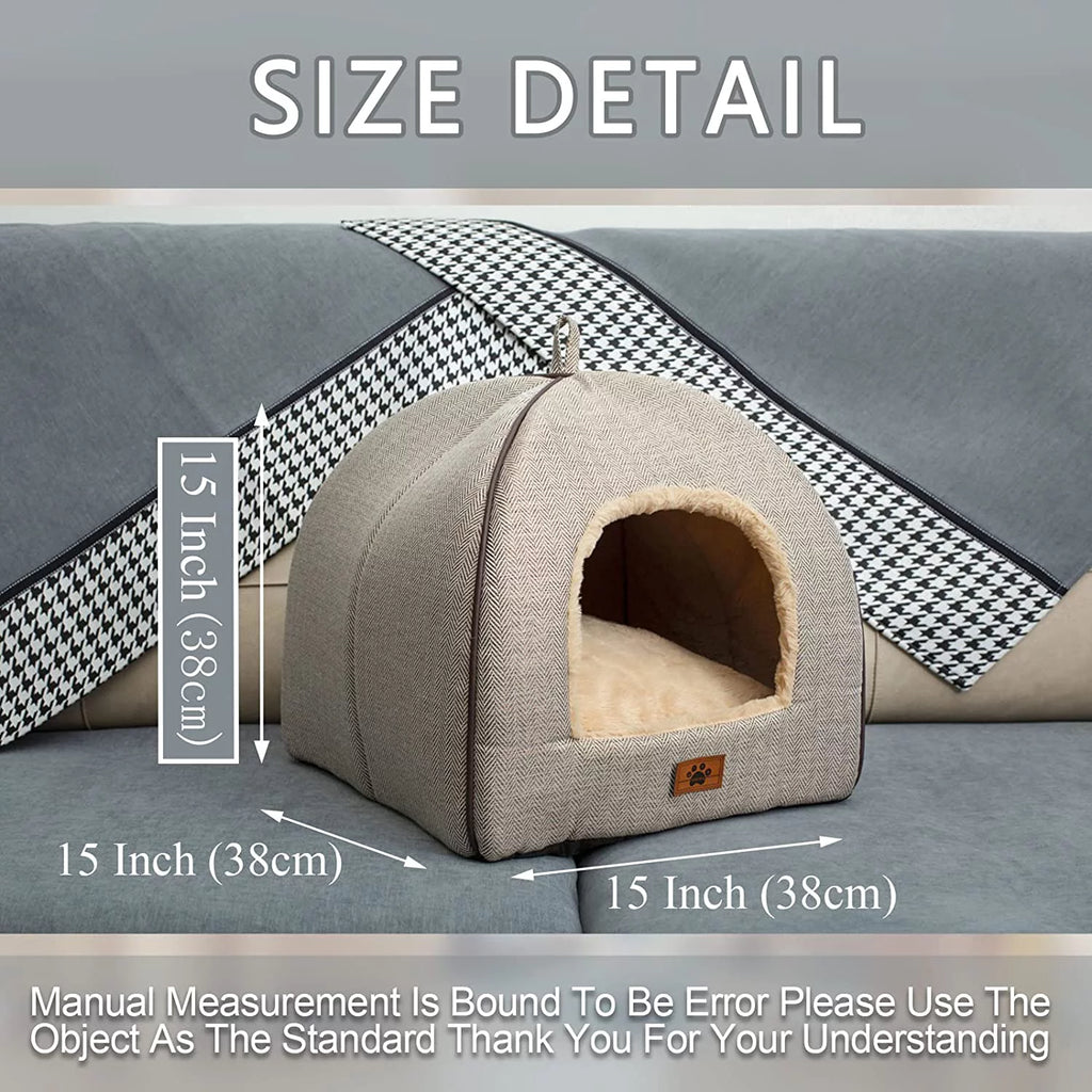 Cat Bed for Indoor Cats - Cat Cave Bed Cat House Cat Tent with Removable Washable Cushioned Pillow
