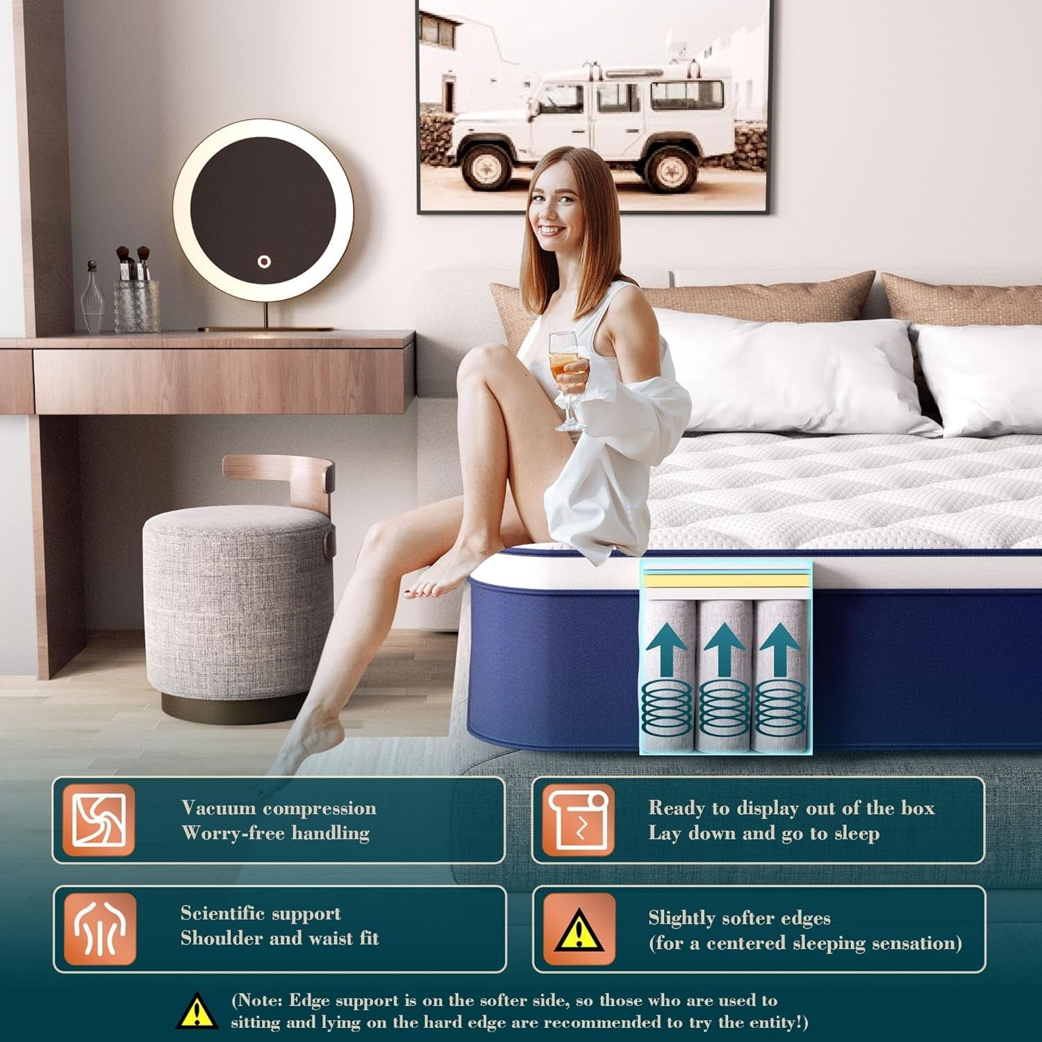 Queen Hybrid Mattress Featuring Pocket Springs GelMemoryFoam-2