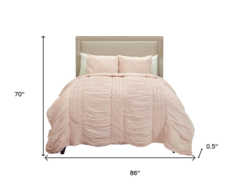 Pink Geometric Twin Quilt