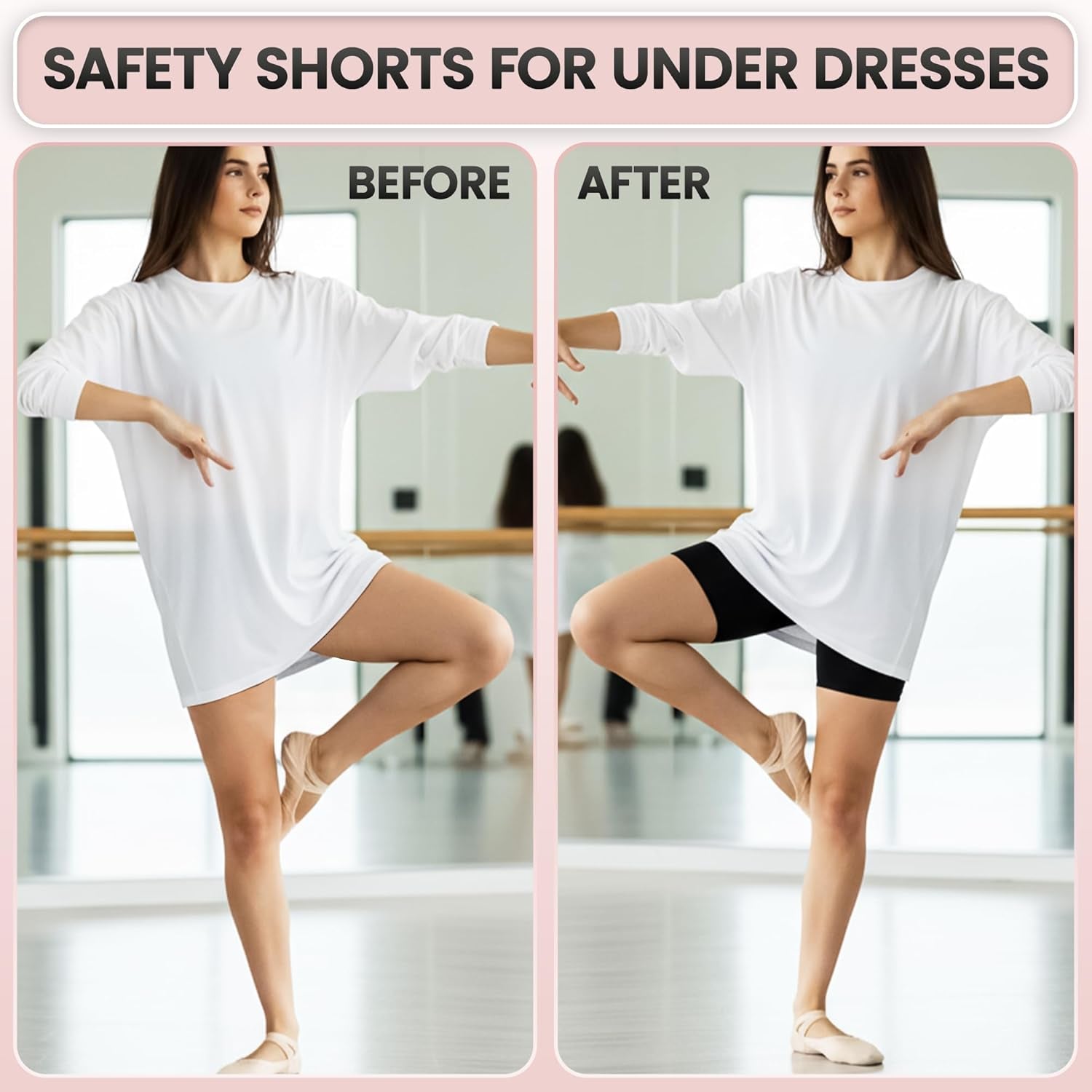 Emprella 3 Pack Slip Shorts for Women under Dress Cotton Womens Biker Bike Short Pack anti Chafing