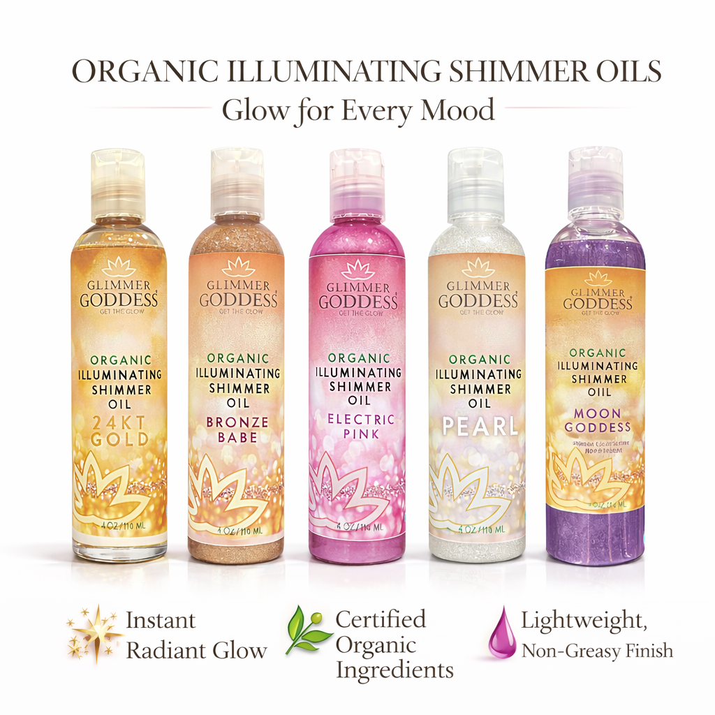 Organic Shimmer Oil – Illuminating Body Oil in 5 Shades for Radiant Glow & Deep Hydration-0