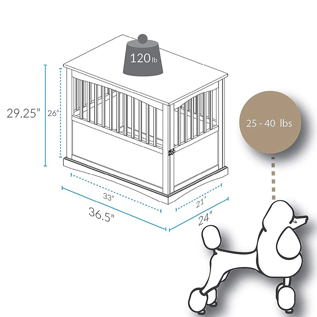 Casual Home Pet Crate End Table-Espresso