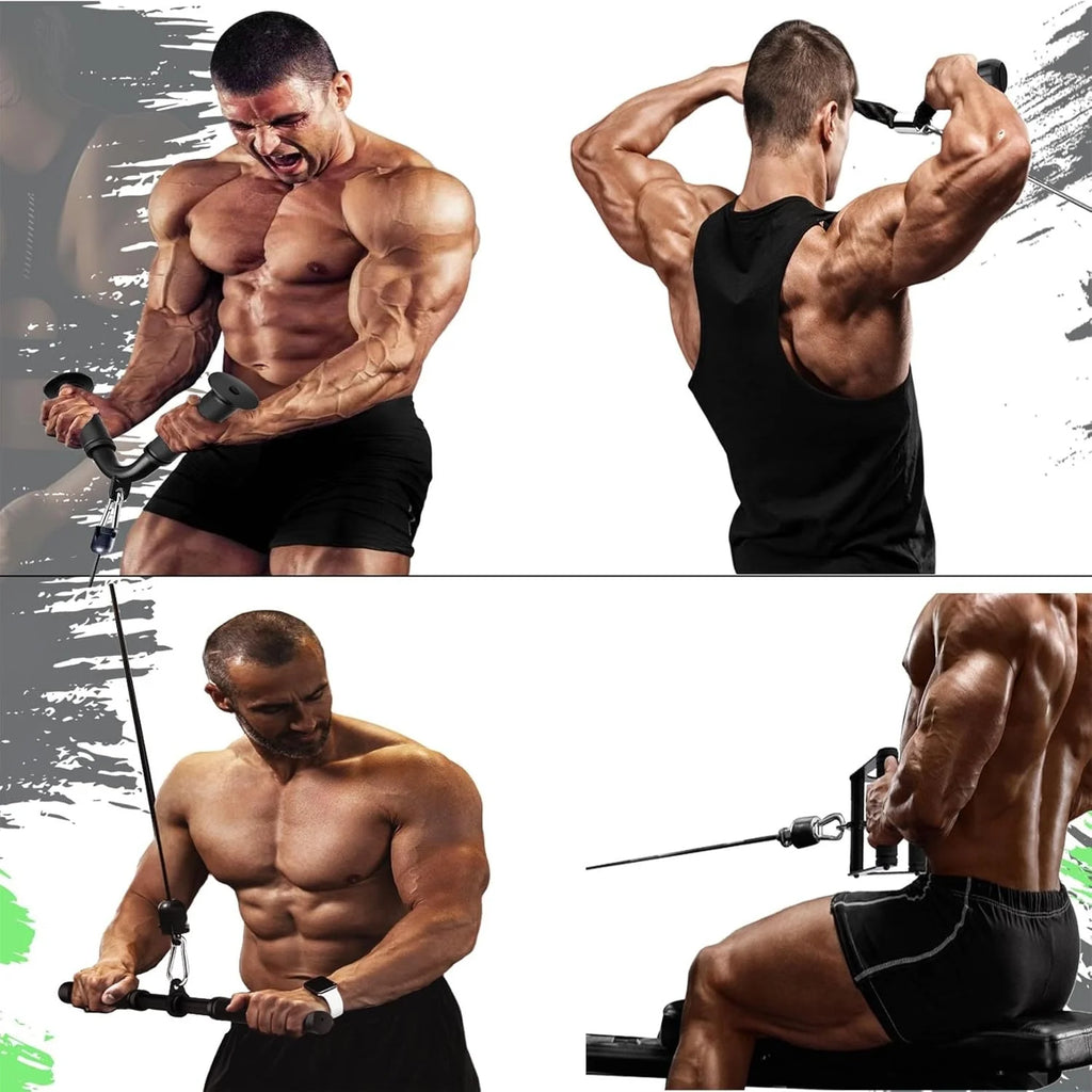 Cable Machine Attachment，Lat Pulldown Attachments Upgraded 1.3 Inch Comfort Grip Cable Attachments for Gym, Triceps Rope Bar,V Bar ,Double D Bar,Homr Gym Accessories