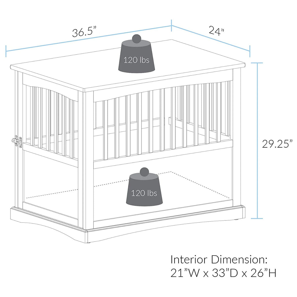Casual Home Pet Crate End Table-Espresso