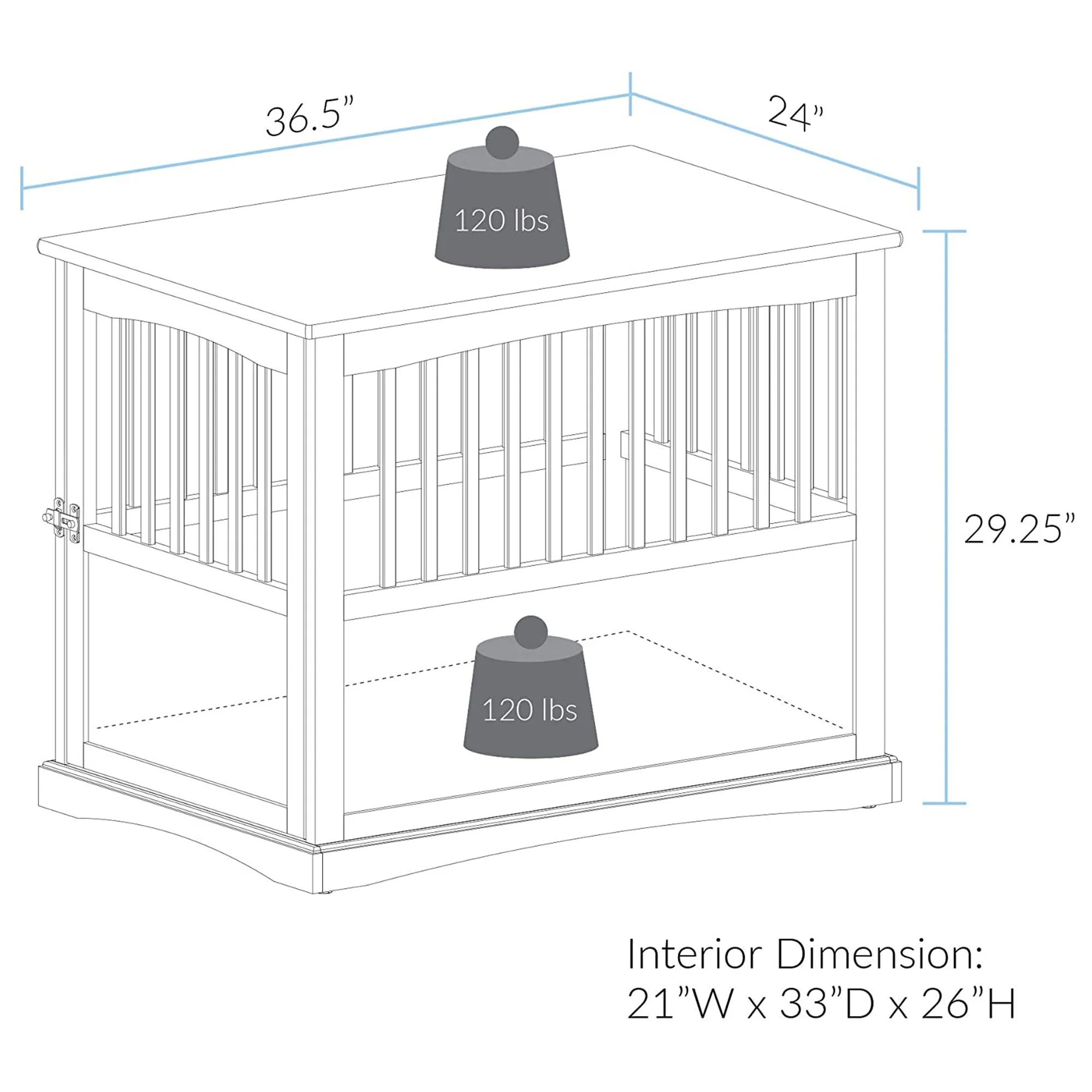 Casual Home Pet Crate End Table-Espresso