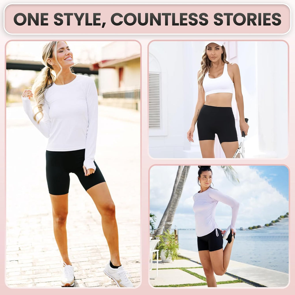 Emprella 3 Pack Slip Shorts for Women under Dress Cotton Womens Biker Bike Short Pack anti Chafing