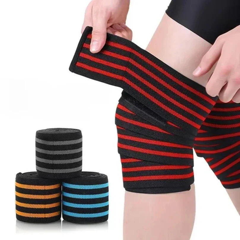Sports Knee Wraps (Pair) Weight Lifting, Gym Workout, Cross Training Wods,Fitness & Powerlifting - Knee Straps Squats - Compression & Elastic Support