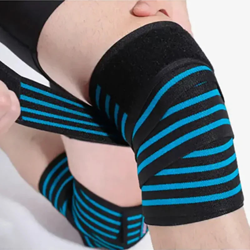 Sports Knee Wraps (Pair) Weight Lifting, Gym Workout, Cross Training Wods,Fitness & Powerlifting - Knee Straps Squats - Compression & Elastic Support
